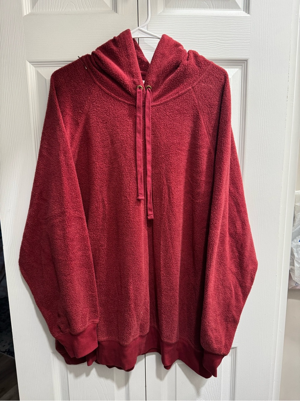flirtitude Plush Hoodie in Deep Red